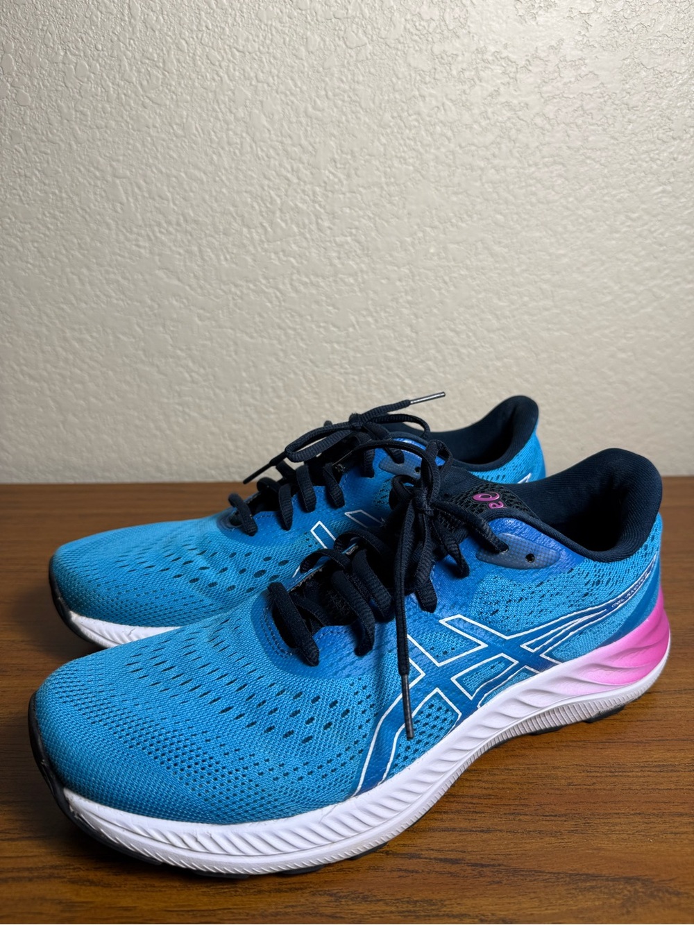ASICS Blue and Pink Running Shoes
